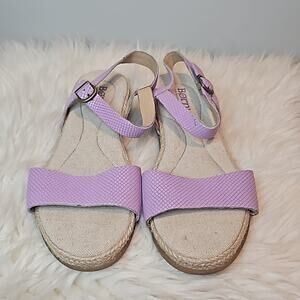 Born Purple Leather Strappy Flat Sandals